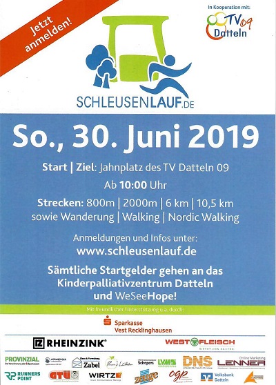 Flyer Schleusenlauf 2019 in Datteln