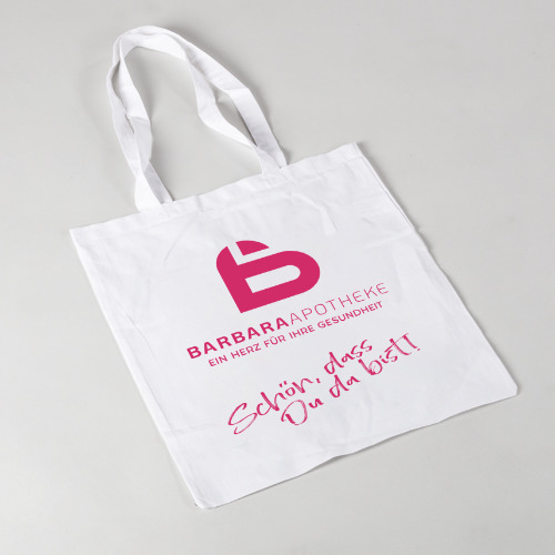 Jutetasche mit Logo der Barbara Apotheke aus Oer-Erkenschwick designt von Lenner Online Marketing aus Recklinghausen